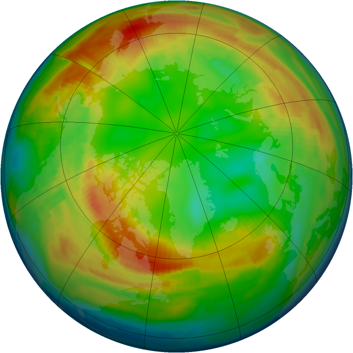 Arctic ozone map for 10 February 1997